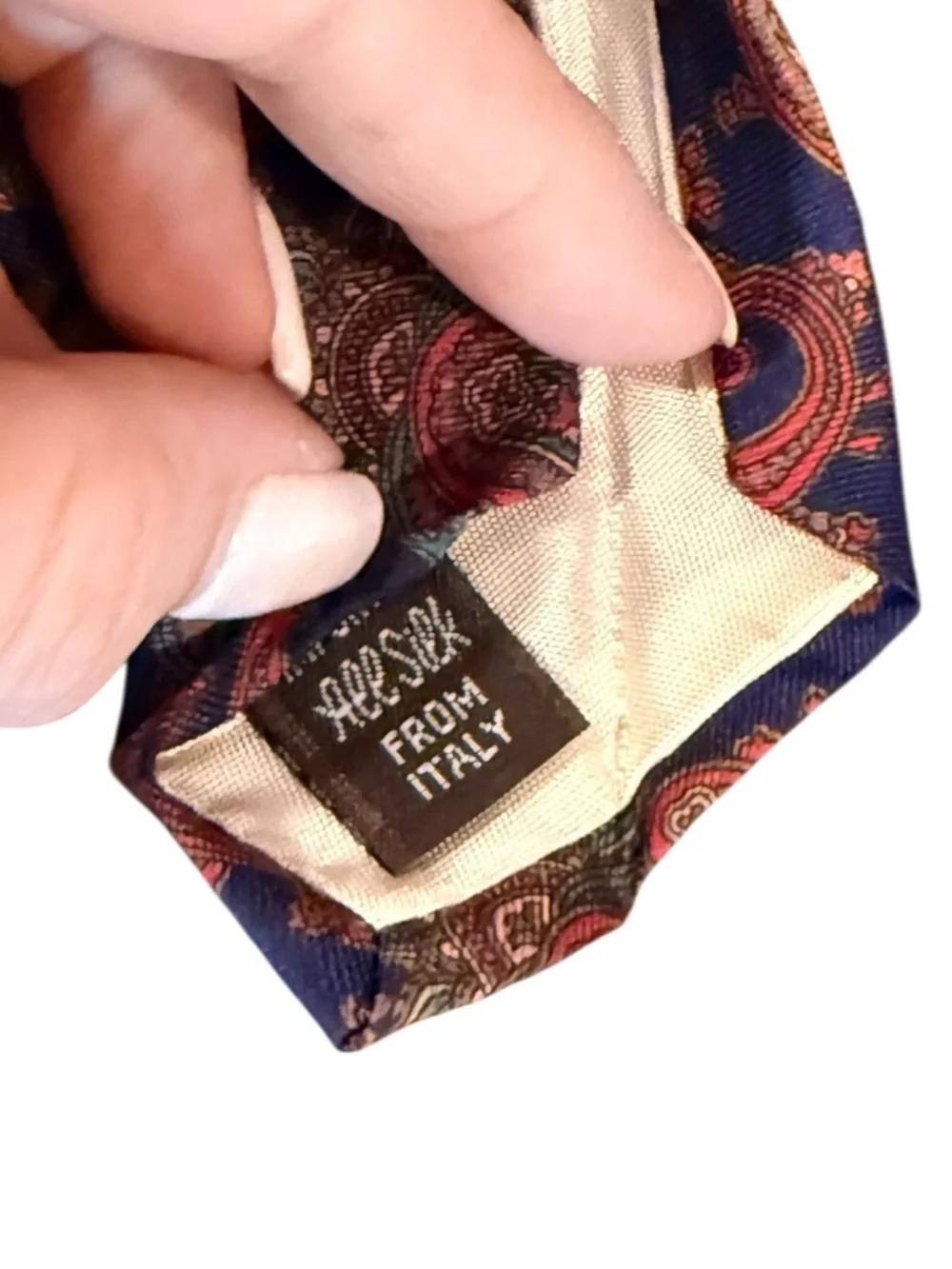 Givenchy Monsieur Vintage Silk Tie Royal Blue Paisley Made in Italy